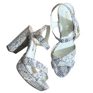 Anne Klein Lalima Platform Sandal Heels Snake/reptile Print size 9 1/2